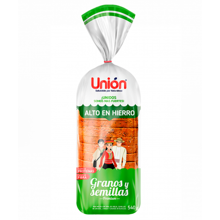 PAN DE MOLDE GRANOS Y SEMILLAS - Unión 540g