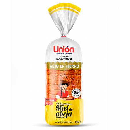 PAN DE MOLDE MULTISEMILLAS CON MIEL DE ABEJA - Unión 540g