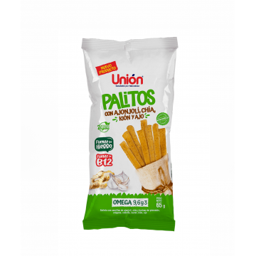 PALITOS CON AJONJOLÍ, CHÍA, KION Y AJO - Unión 65g
