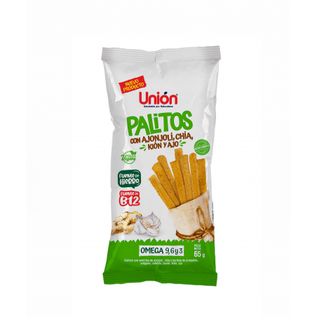 PALITOS CON AJONJOLÍ, CHÍA, KION Y AJO - Unión 65g