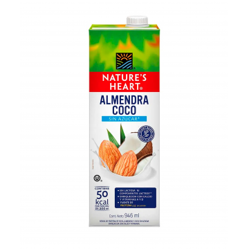 BEBIDA DE ALMENDRA COCO SIN AZUCAR - Nature's Heart 946 mL