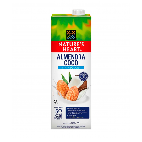 BEBIDA DE ALMENDRA COCO SIN AZUCAR - Nature's Heart 946 mL