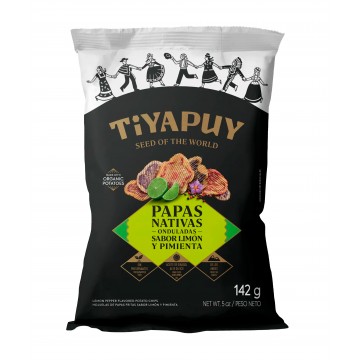 HOJUELAS DE PAPAS NATIVAS MIXTAS LIMÓN Y PIMIENTA - Tiyapuy 142g
