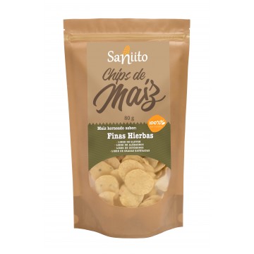 CHIPS DE MAÍZ FINAS HIERBAS - Saniito 80g
