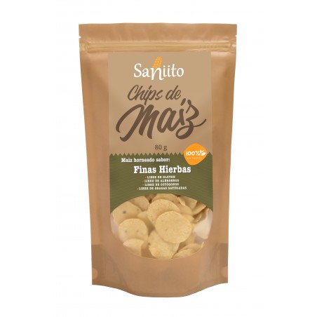 CHIPS DE MAÍZ FINAS HIERBAS - Saniito 80g